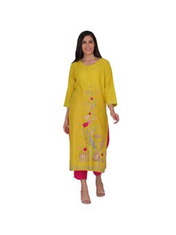 Kahani Lush - Yellow Printed Kurta & Pant (Set of 2)
