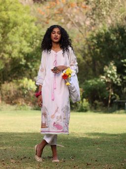 Kahani Lush - Pink Printed Kurta & Pant (Set of 2)
