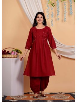 Roohaniyat - Maroon Cotton Kurta with Salwar