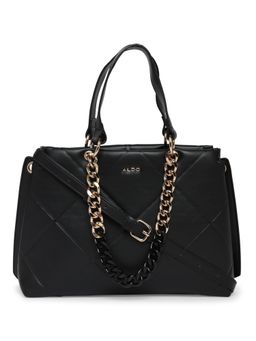 Aldo - Solid Black Satchel Bag