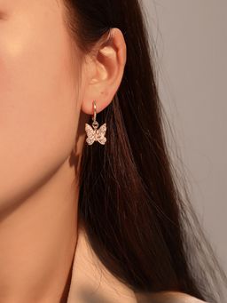 Yellow Chimes - White Contemporary Drop Earrings