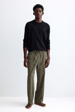 H&M - Men Green Relaxed Fit Poplin Trousers