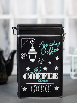 Voncasa - Metal Coffee Jar Black (1700ml)