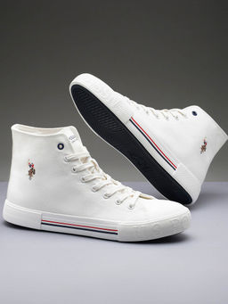 U.S. POLO ASSN. - Men VLAIR 2.0 Mid Top White Sneakers