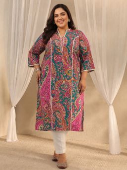 Extra love by Libas - Multi-Color Paisley Straight Kurta