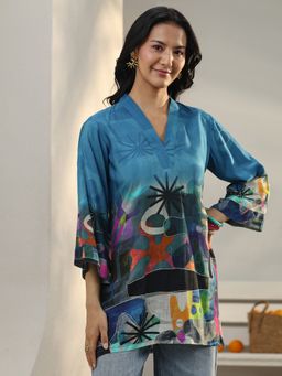 Libas - Blue Printed Straight Tunic