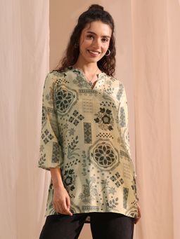Libas - Beige Printed Straight Tunic