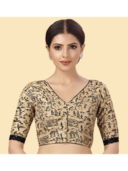 Studio Shringaar - Polyester Warli Art Print Stitched Blouse