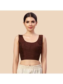 Studio Shringaar - Readymade Art Silk Sleeveless Stitched Blouse