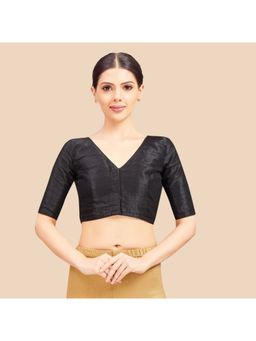 Studio Shringaar - Raw Silk V-Neck Stitched Blouse