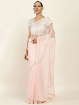 Soch - Embellished Chiffon Saree with Unstitched Blouse