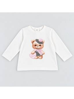 Chicco - Girls White Graphic Printed T-Shirt