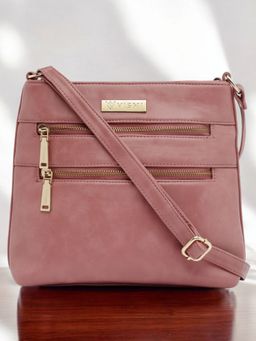 VISMIINTREND - Women Premium Vegan Leather Stylish Pink Sling Bag (M)