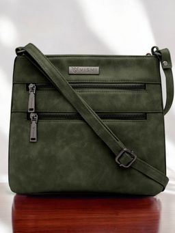 VISMIINTREND - Women Premium Vegan Leather Stylish Green Sling Bag (M)