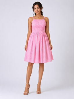 IZF - Pink Stripes Cotton Regular Dress
