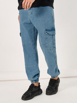 Styli - Men Solid Slim Fit Cargo Joggers