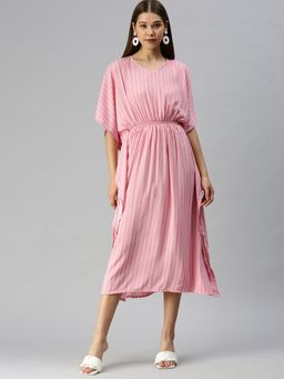 SHOWOFF - Women Striped Pink Kaftan Dress