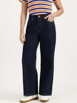 United Colors of Benetton - Wide Leg Fit High Rise Solid Jeans
