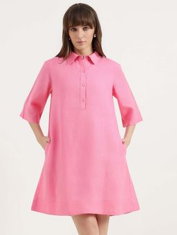 United Colors of Benetton - Regular Fit Spread Collar Solid Dress