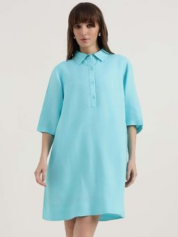 United Colors of Benetton - Regular Fit Spread Collar Solid Dress