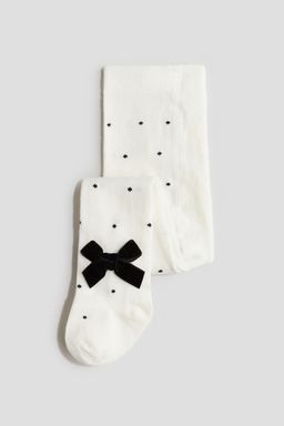 H&M - Girls White Bow-Detail Tights
