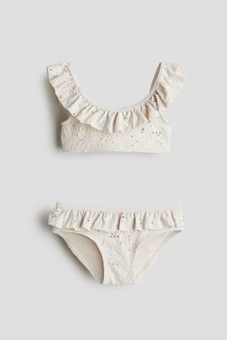H&M - Girls Beige Flounce-Trimmed Bikini