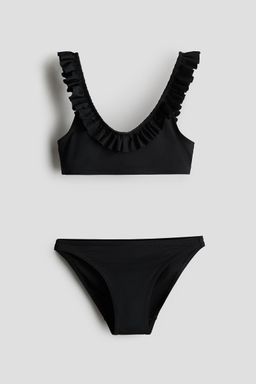H&M - Girls Black Frill-Trimmed Bikini