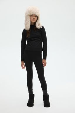 H&M - Girls Black Fleece-Lined Sports Leggings With Softmove