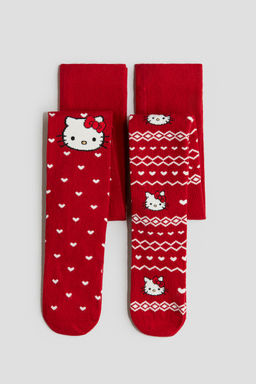 H&M - Girls 2-Pack Jacquard-Knit Tights