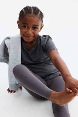 H&M - Girls Grey Sport Leggings With Softmove