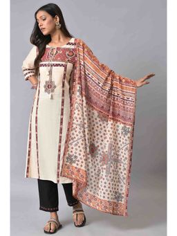 W - Aztec Dupatta White