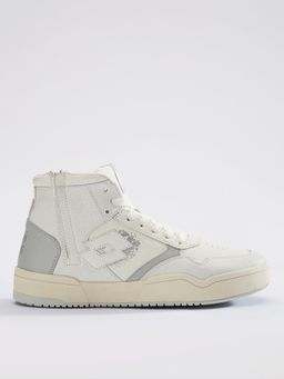 LOTTO - Hoop Star OG Mid White & Grey Leather Sneakers for Men