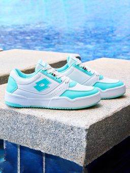 LOTTO - Hoop Star Urbano White & Turquoise Sneakers for Women