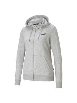 Puma - ESS Small Logo Full-Zip Womens Gray Hoodie