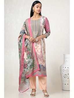 Soch - Women Peach Muslin Floral Print Kurta with Pant & Dupatta (Set of 3)