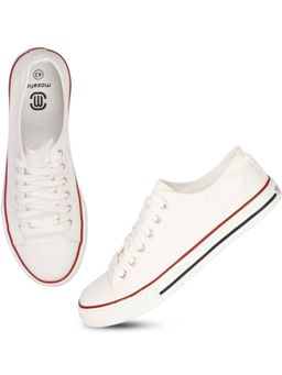 MOZAFIA - Casual Comfortable Lifestyle White Regular Ankle Canvas Shoes