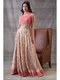 Soup by Sougat Paul - Zahra Embroidered Lehenga Dupatta (Set of 3)