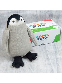 NESTA TOYS - Peppy The Penguin Knitted Cotton Animal Plush Toy (0-3 Months)