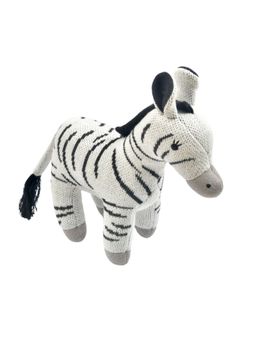 NESTA TOYS - Zippy The Zebra Knitted Cotton Animal Plush Toy (0-3 Months)