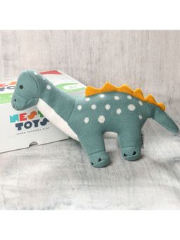 NESTA TOYS - Dippy The Dino Knitted Cotton Animal Plush Toy (0-3 Months)