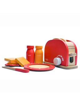 NESTA TOYS - Wooden Bread Pop-Up Toaster Pretend Play Toy Set (3-4 Years)