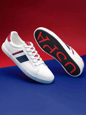 Buy U.S. POLO ASSN. Men SANTOS 4.0 White Sneakers (UK 10) - Image 1