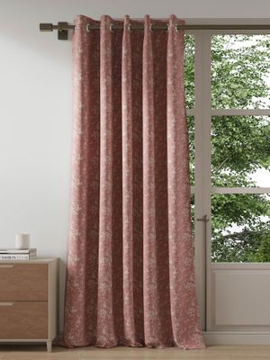 Ddecor Live Beautiful - 1 Piece of 7 FT Door Ready Made Curtain, Pink