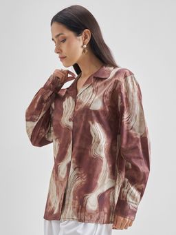 TOKYO TALKIES - Women Cotton Blend Abstract Multi-Color Shirt