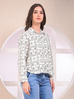 CRIMSOUNE CLUB - Women Printed White Shirt