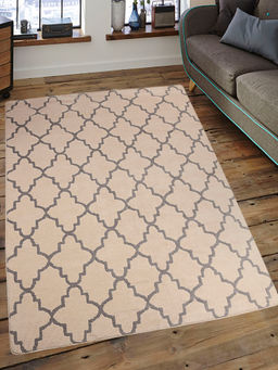 Saral Home - Beige Microfiber Carpet-150x210 cm