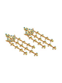 Dhwani Bansal - Chandeliers In 22K Gold Plated Brass With Turquoise And Lime Enamel