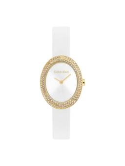 Calvin Klein - Twisted Bezel White 24 mm Dial Women Analog Watch (25100146) (M)