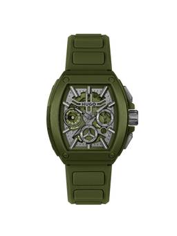 Hugo - Id Skeleton Chronograph Green 42.7 mm Dial Men Watch (1530444) (M)