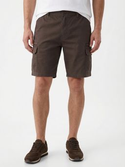 Nobero - Men Brown Cargo Chino Shorts